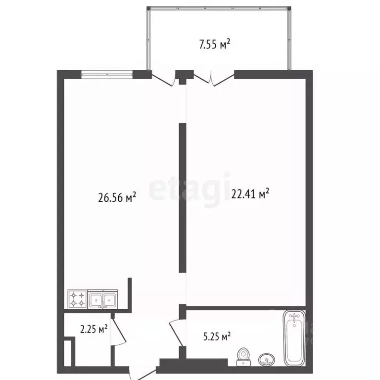 1-к кв. Санкт-Петербург Барочная ул., 12 (58.1 м) - Фото 2
