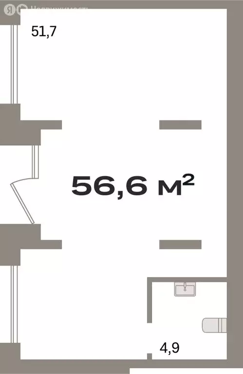 Помещение свободного назначения (56.53 м) - Фото 1