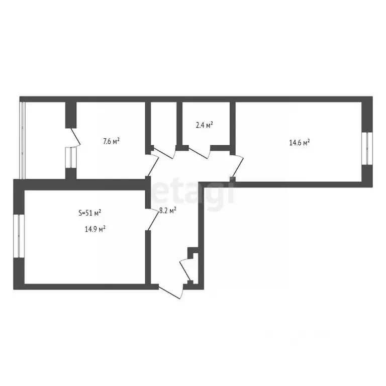 2-к кв. Кемеровская область, Кемерово Стадионная ул., 4А (51.0 м) - Фото 2
