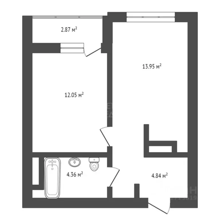 1-к кв. Тюменская область, Тюмень ул. Андрея Приказнова, 7 (36.4 м) - Фото 1