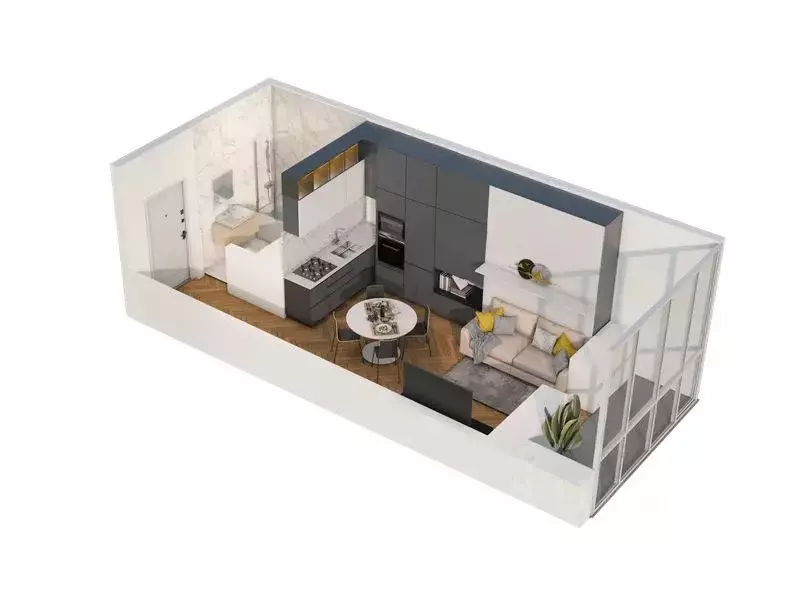 1-к кв. Хабаровский край, Хабаровск ул. Блюхера (25.08 м) - Фото 2