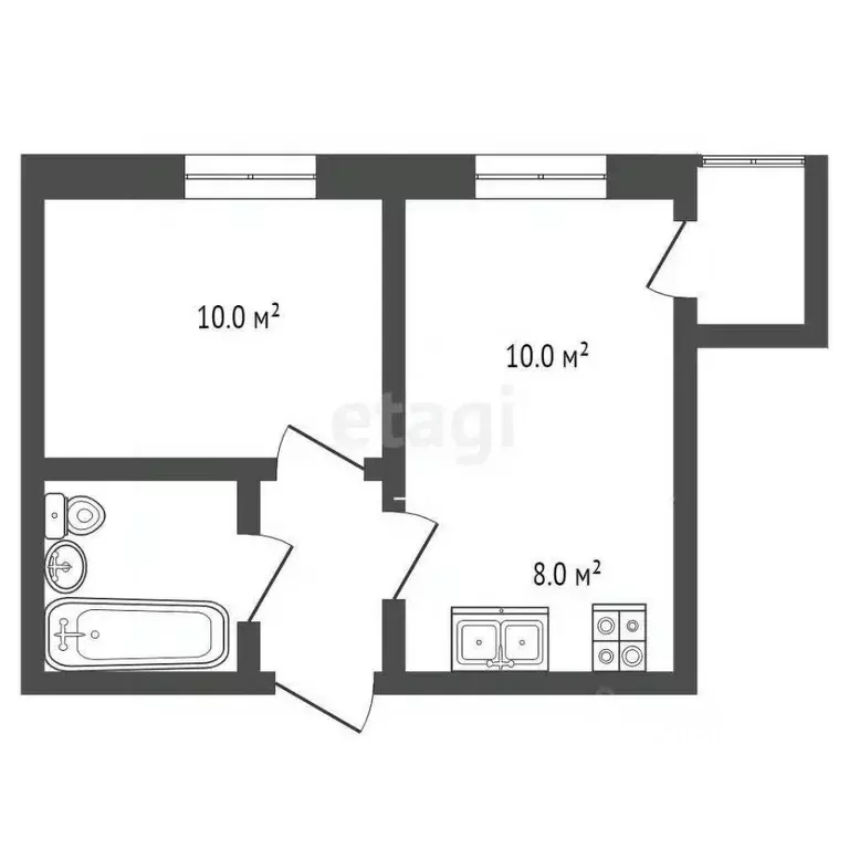 1-к кв. Коми, Сыктывкар ул. Морозова, 112 (36.5 м) - Фото 1