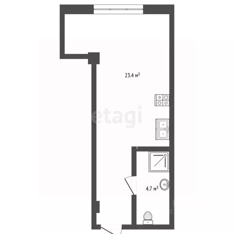 Студия Крым, Ялта ул. Киевская, 44 (29.0 м) - Фото 2