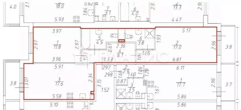 2-к кв. Санкт-Петербург ул. Ивана Куликова, 12 (60.8 м) - Фото 2