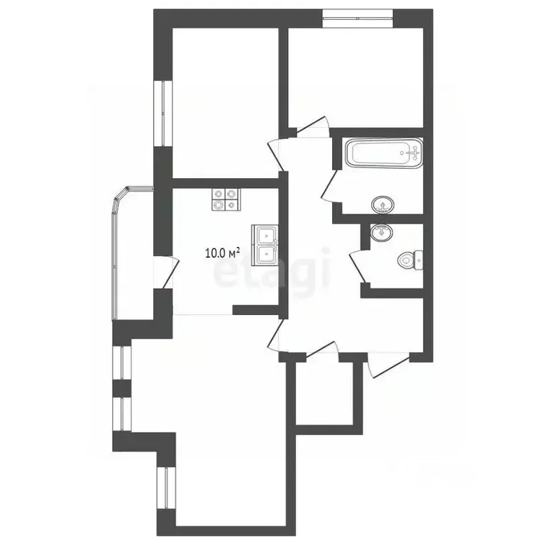 2-к кв. Тюменская область, Тюмень ул. Орджоникидзе, 16к1 (90.0 м) - Фото 1