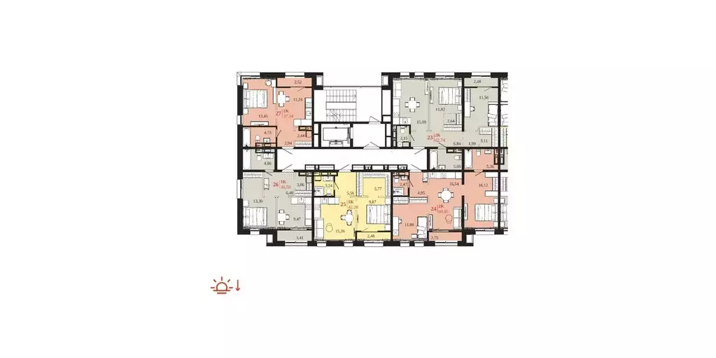 2-к кв. Иркутская область, Иркутск 1661 жилой комплекс (62.64 м) - Фото 2