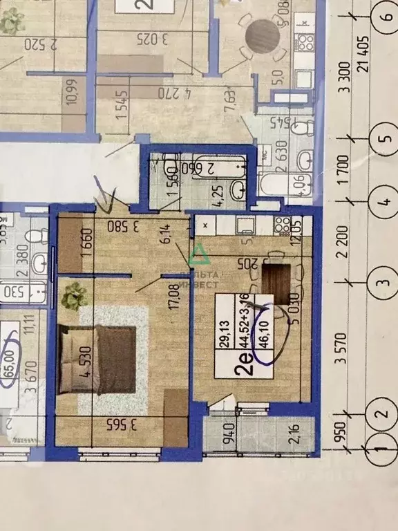 2-к кв. Башкортостан, Уфа ул. Летчика Кобелева, 3/3 (44.5 м) - Фото 1
