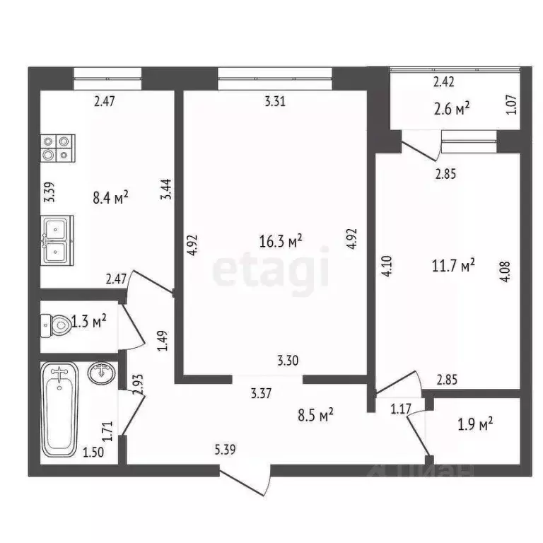 2-к кв. Башкортостан, Стерлитамак Солнечный мкр, ул. Караная Муратова, ... - Фото 1