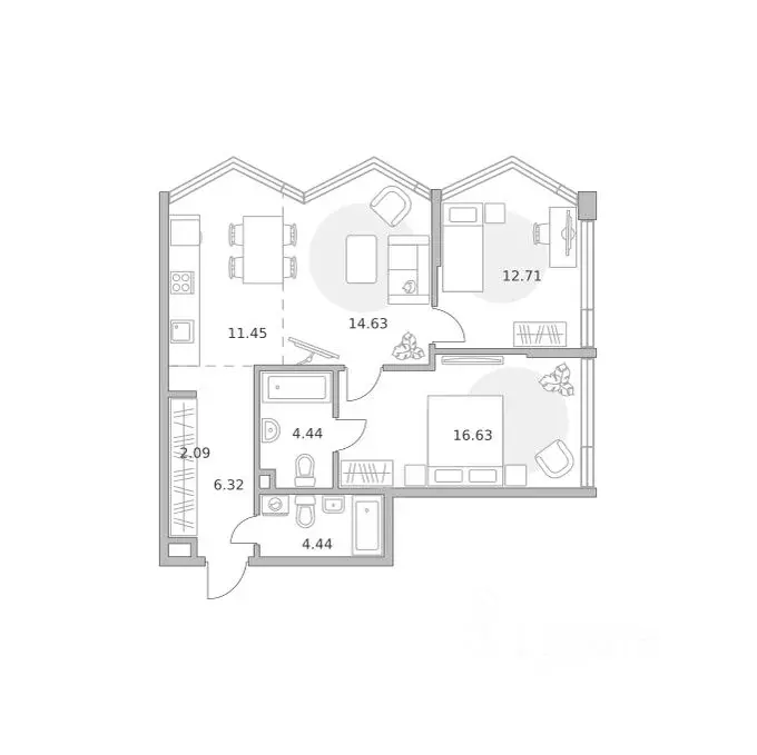 3-к кв. Москва ул. Народного Ополчения, 34С4 (72.71 м) - Фото 1