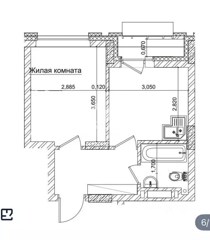 Квартира-студия: Новосибирск, Фабричная улица, 65/1 (28 м) - Фото 1