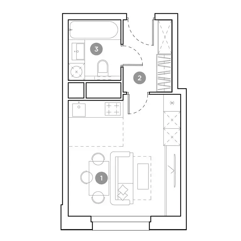 Квартира-студия: Люберцы, улица Гоголя, 3 (24.7 м) - Фото 2