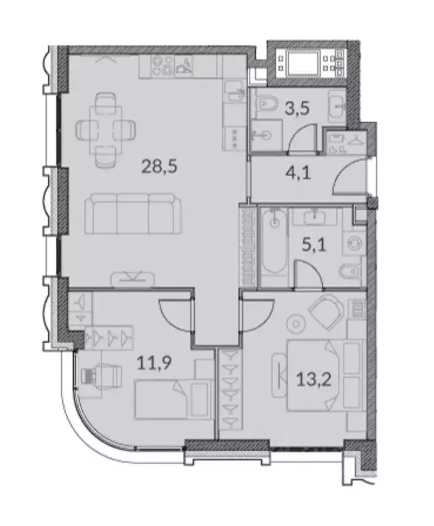 3-к кв. Москва Дубининская ул., 59к8 (66.2 м) - Фото 0