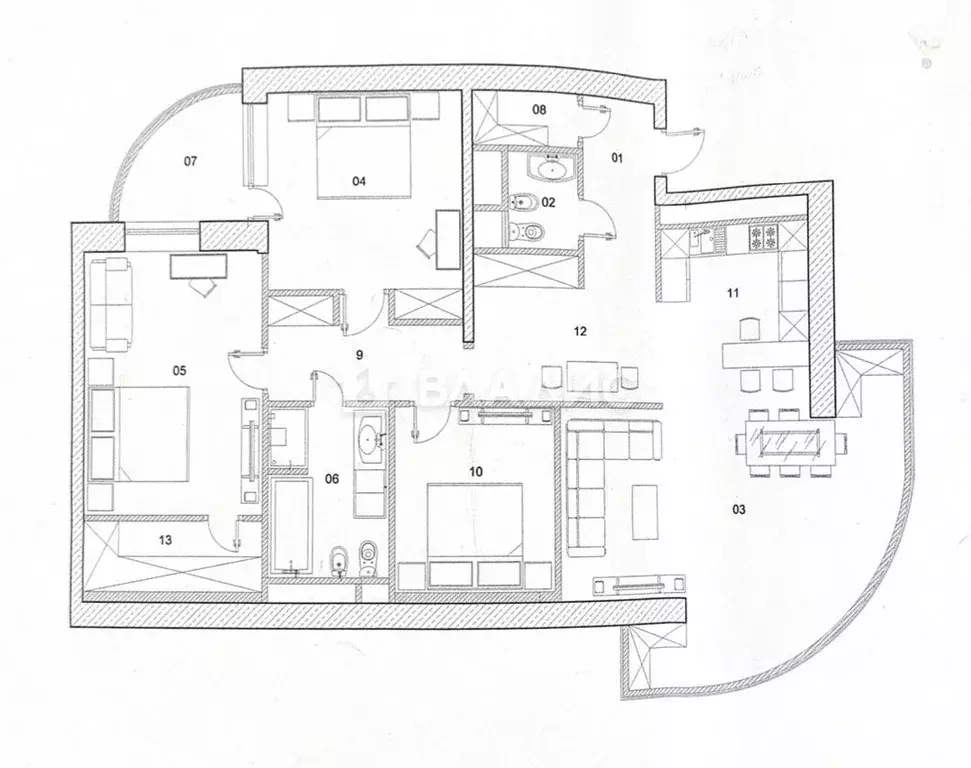 4-к кв. Москва ул. Кутузова, 11К4 (143.6 м) - Фото 1