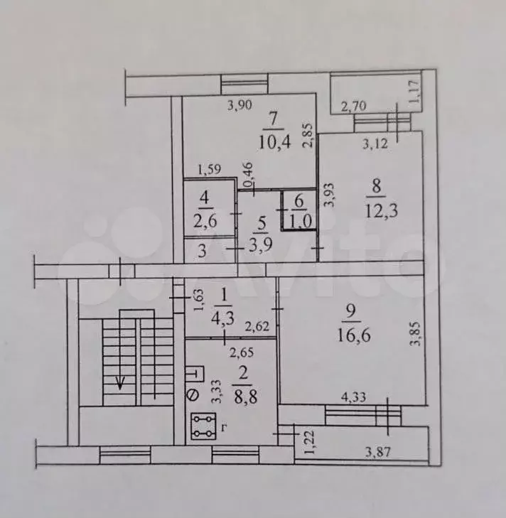 3-к. квартира, 61,1 м, 4/5 эт. - Фото 0