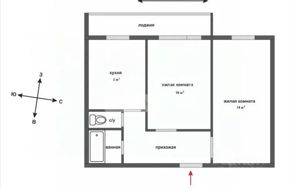 2-к кв. Свердловская область, Екатеринбург ул. Латвийская, 37 (47.3 м) - Фото 2