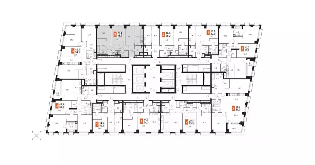 2-к кв. Москва Сидней Сити жилой комплекс, к5/2 (66.5 м) - Фото 1