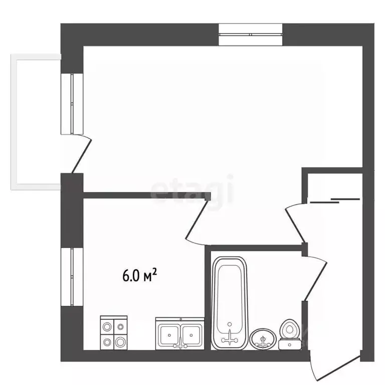 1-к кв. Ярославская область, Гаврилов-Ям ул. Комарова, 12 (30.4 м) - Фото 2