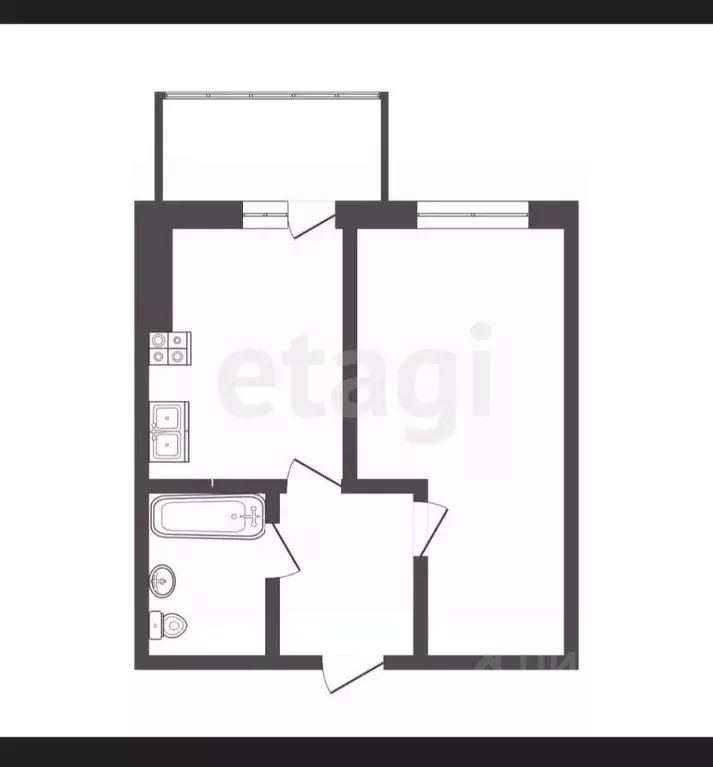1-к кв. Смоленская область, Смоленск ул. 100-летия Комсомола, 1 (29.7 ... - Фото 1