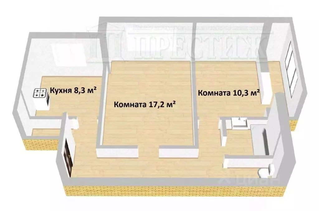 2-к кв. Ивановская область, Шуя ул. 2-я Южная, 11 (51.3 м) - Фото 1