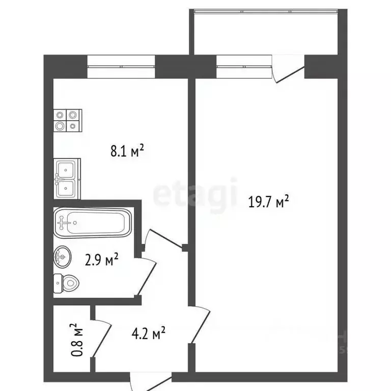1-к кв. Саха (Якутия), Жатай городской округ, Жатай рп ул. Строда, 4 ... - Фото 1