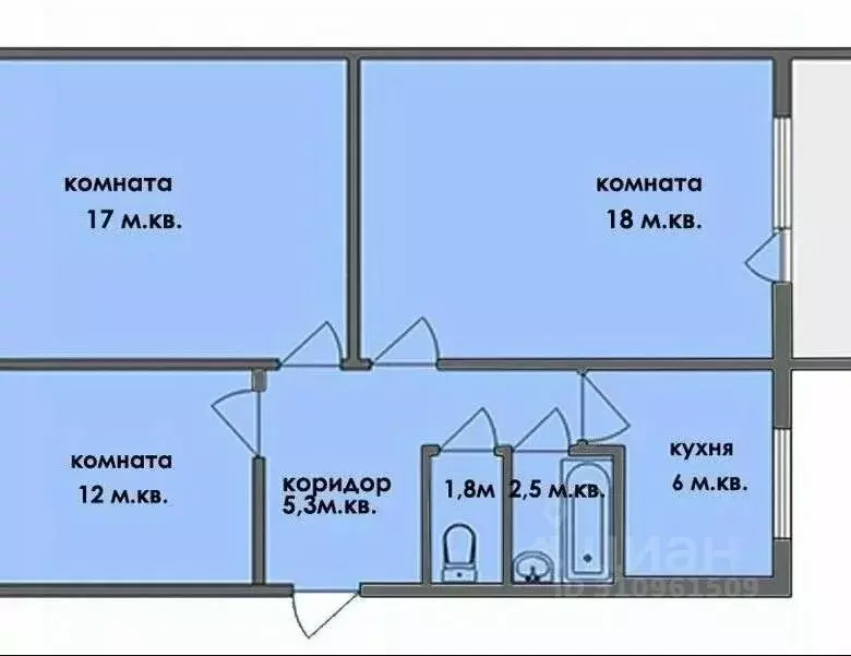 2-к кв. Пермский край, Пермь ул. Космонавта Леонова, 36 (45.0 м) - Фото 1