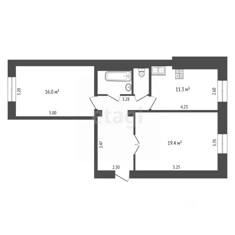 2-к кв. Коми, Сыктывкар ул. Ленина, 43 (64.0 м) - Фото 1