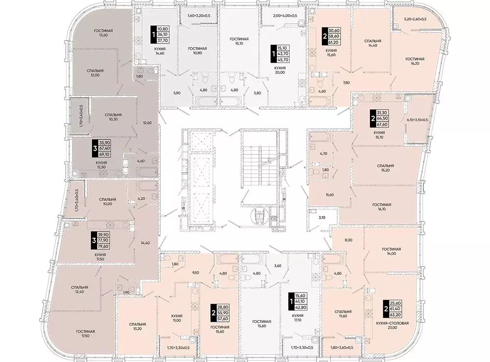 3-к кв. Ростовская область, Ростов-на-Дону Левобережная ул., 6/1с2 ... - Фото 1