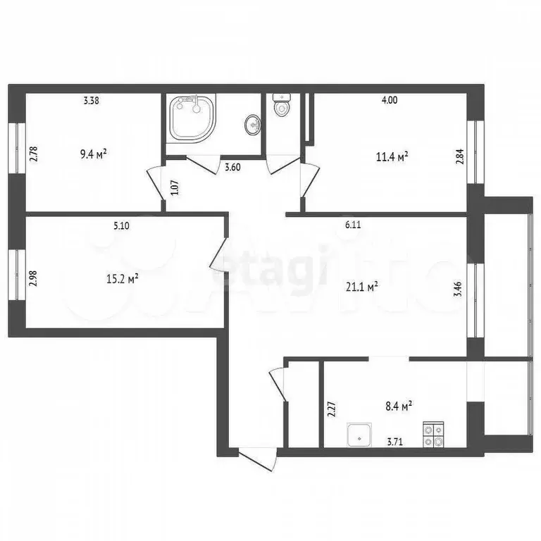 3-к. квартира, 80 м, 9/10 эт. - Фото 0