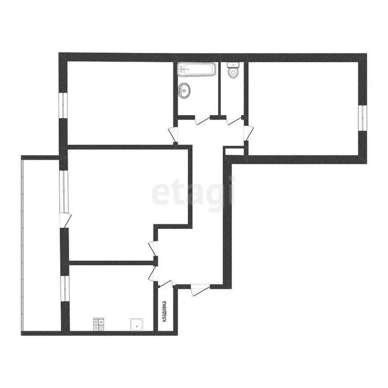 3-комнатная квартира: Петрозаводск, улица Островского, 38 (65 м) - Фото 1