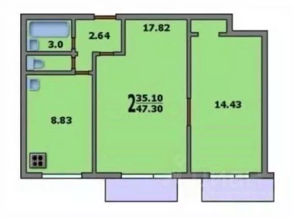 2-к кв. Московская область, Солнечногорск городской округ, Андреевка ... - Фото 2