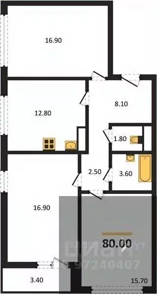 3-к кв. Воронежская область, Воронеж ул. Пескова, 8 (80.0 м) - Фото 0