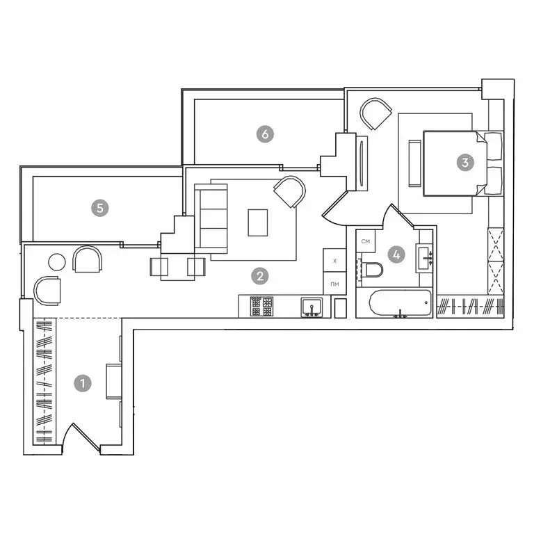 2-комнатная квартира: Москва, проспект Академика Сахарова, 7 (66.3 м) - Фото 1