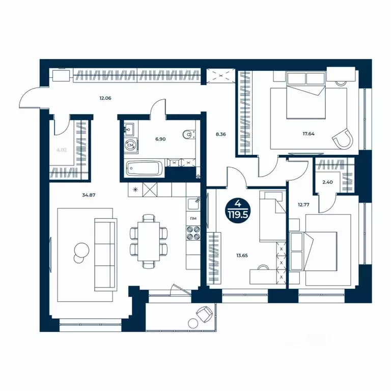 3-к кв. Хакасия, Абакан ул. Генерала Тихонова, 14 (119.5 м) - Фото 1