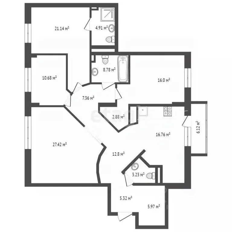 4-к кв. Тюменская область, Тюмень ул. Максима Горького, 68к3 (139.0 м) - Фото 1