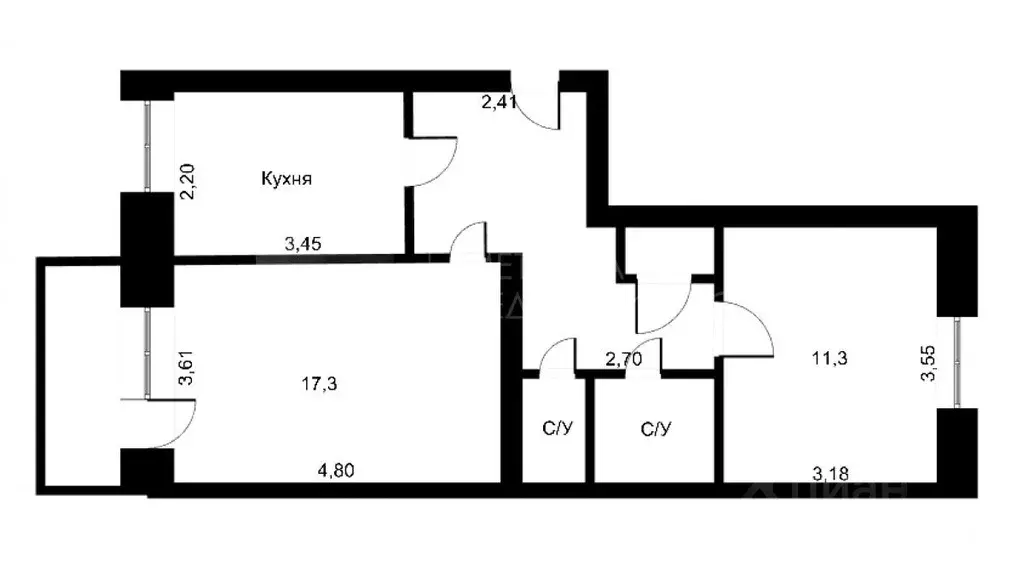 2-к кв. Тюменская область, Тюмень Локомотивная ул., 116 (52.3 м) - Фото 1