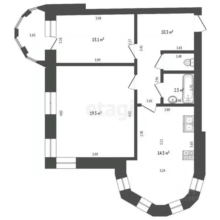 2-к кв. Чувашия, Чебоксары Московский просп., 19к8 (61.3 м) - Фото 2