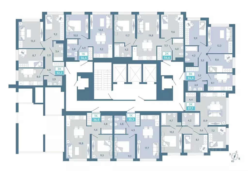 1-к кв. Тюменская область, Тюмень Айрис жилой комплекс (36.4 м) - Фото 2