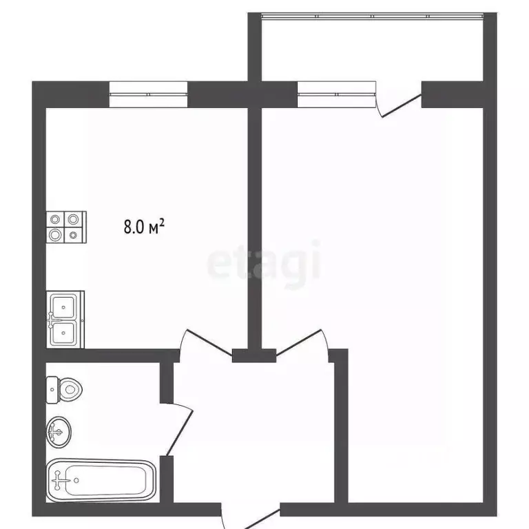 1-к кв. Московская область, Раменское Строительная ул., 8 (32.2 м) - Фото 2