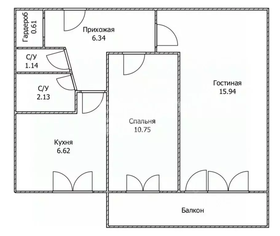 2-к кв. Ульяновская область, Ульяновск ул. Пушкарева, 8 (44.0 м) - Фото 2