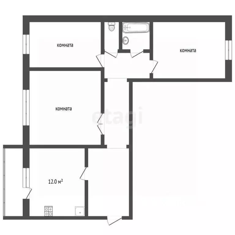 3-к кв. Ханты-Мансийский АО, Лянтор Сургутский район, 4-й мкр, 30 ... - Фото 2