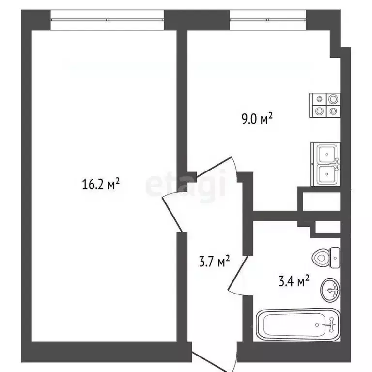 1-к кв. Ямало-Ненецкий АО, Новый Уренгой Строителей мкр, 7/2 (31.1 м) - Фото 2