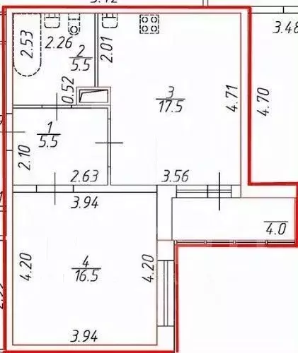 1-к кв. Санкт-Петербург Заставская ул., 46к3 (45.0 м) - Фото 2