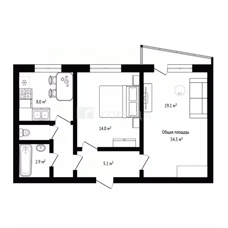 2-к кв. Алтайский край, Белокуриха Партизанская ул., 6 (54.5 м) - Фото 2