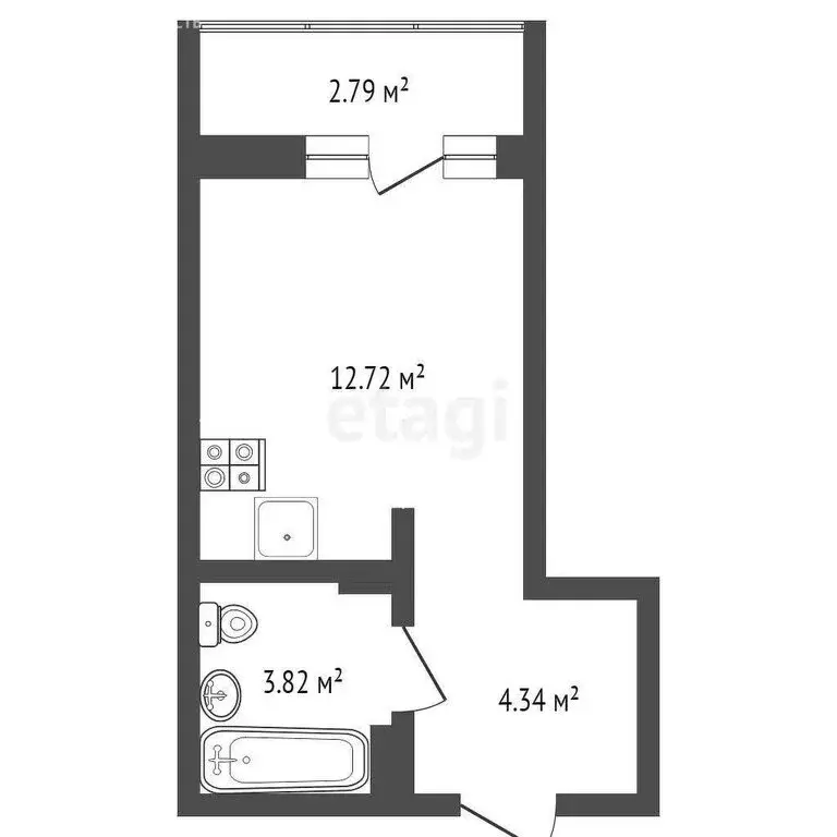 Квартира-студия: деревня Дударева, улица Сергея Джанбровского, 27к2 ... - Фото 1