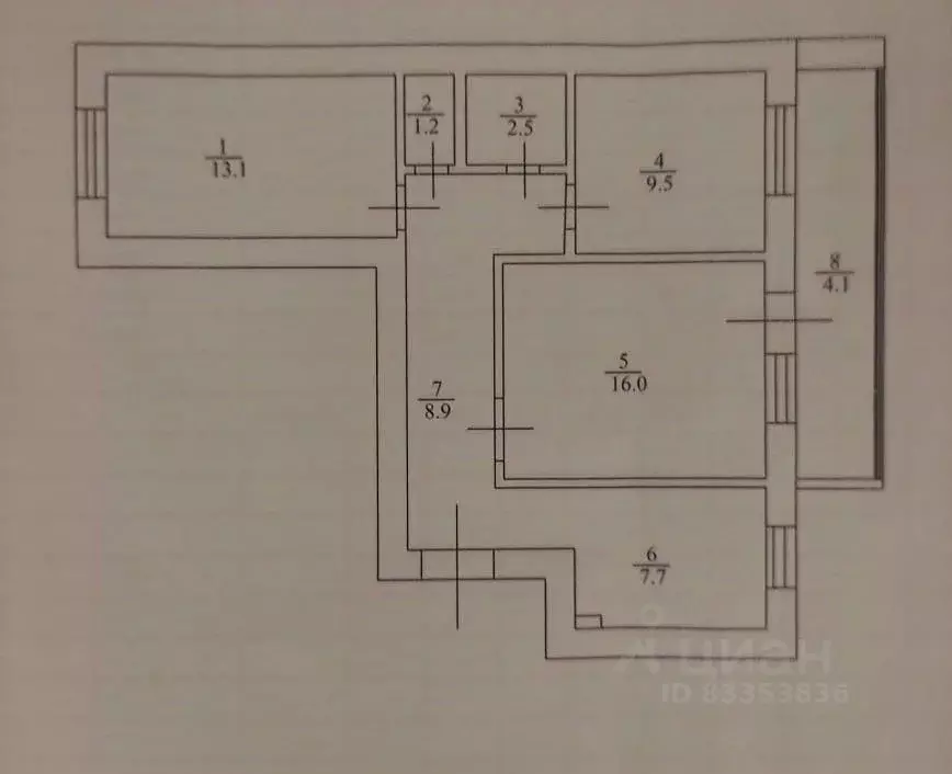 3-к кв. Татарстан, Казань пос. Дербышки, ул. Мира, 43 (59.8 м) - Фото 2