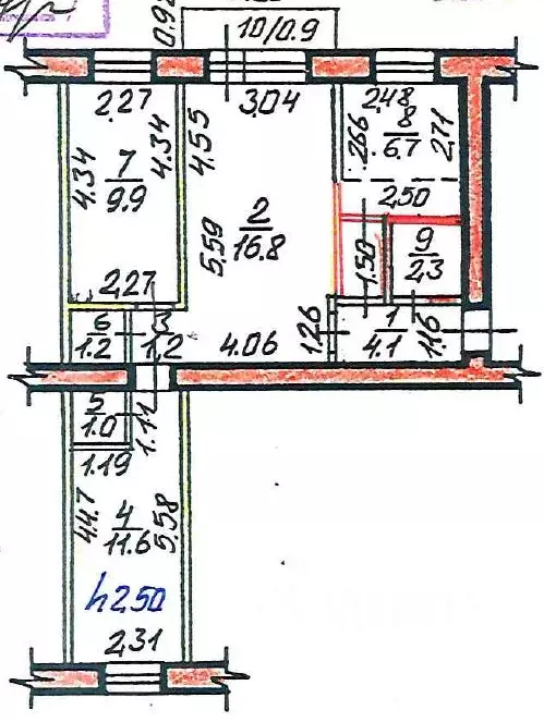 3-к кв. Башкортостан, Стерлитамак просп. Ленина, 59 (54.8 м) - Фото 2