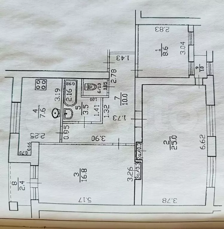 3-к. квартира, 80 м, 3/3 эт. - Фото 0