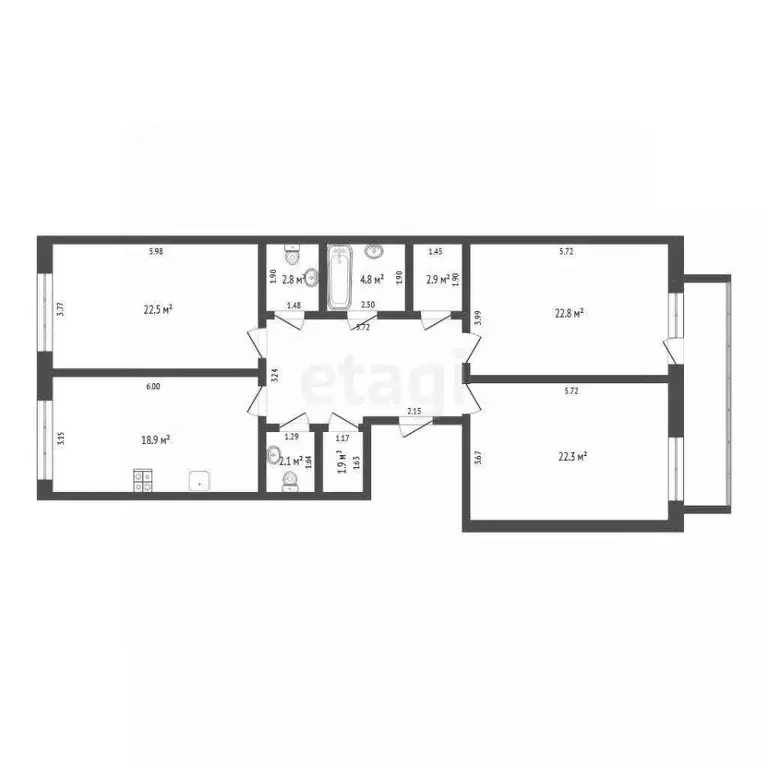 3-к кв. Тюменская область, Тюмень Комсомольская ул., 13 (119.3 м) - Фото 1