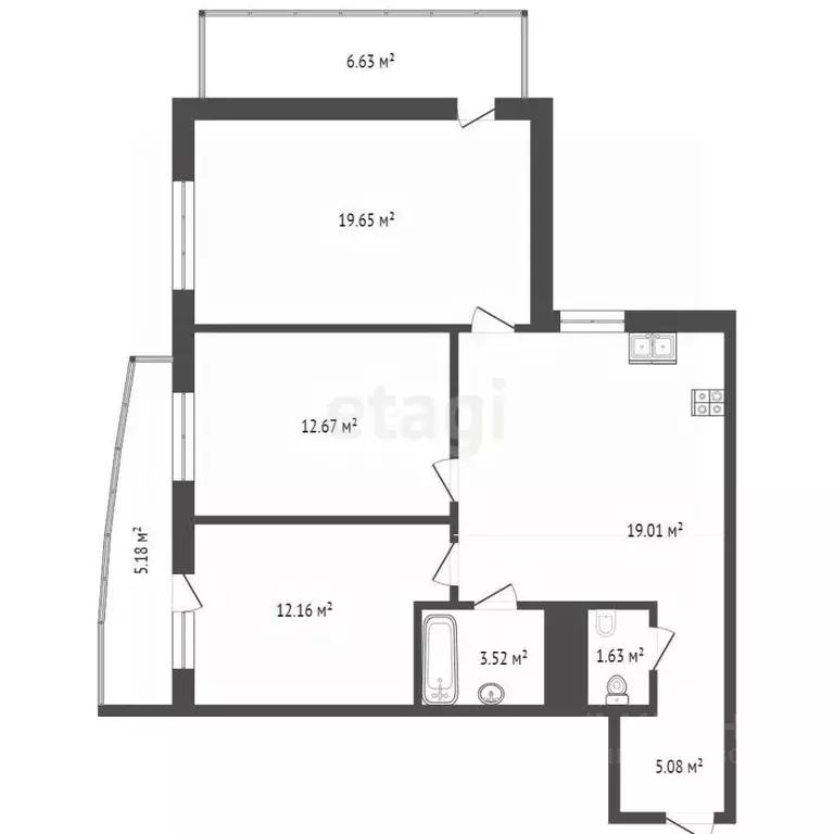 3-к кв. Мордовия, Саранск Красноармейская ул., 26 (81.1 м) - Фото 2