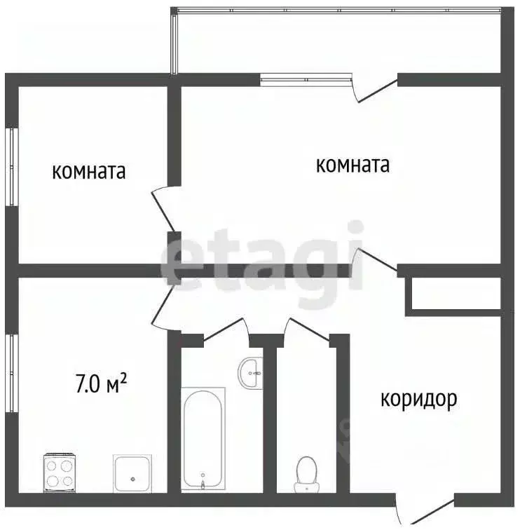 2-к кв. Костромская область, Кострома Полянская ул., 5 (49.5 м) - Фото 1